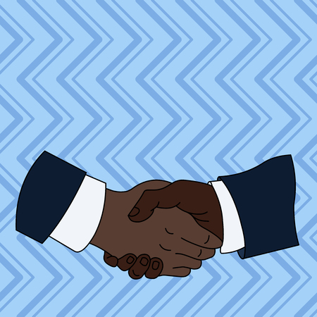 Hand Shake Multiracial Male Business Partners Colleagues Formal Shirt Suit Business concept Empty template copy space isolated Posters coupons promotional materialのイラスト素材