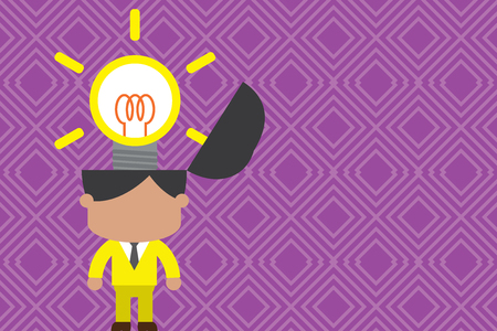 Standing successful man suit necktie surging brilliant innovative solutions Design business concept Empty copy space modern abstract backgroundのイラスト素材