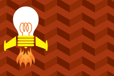 Top view launching bulb rocket fire base. Starting new project. Fuel idea Copy Space design Empty template text for Ad, promotion, poster, flyer, web banner, articleのイラスト素材