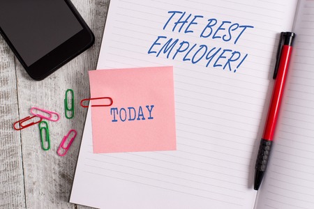 Text sign showing The Best Employer. Business photo showcasing created workplace showing feel heard and empoweredの写真素材