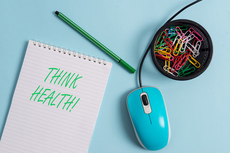 Handwriting text Think Health. Conceptual photo state of complete physical mental and social well beingの写真素材