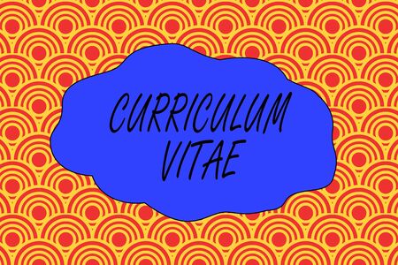 Handwriting text writing Curriculum Vitae. Conceptual photo overview of demonstrating qualifications for job opportunity Abstract seamless repeat design half circles peeping out from each otherの写真素材