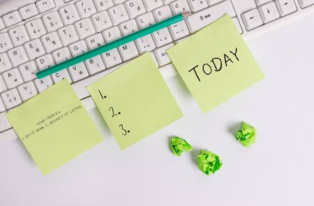 Conceptual hand writing showing Your Choices 1 Do It Now 2 Regret It Later. Concept meaning Think first before decidingの写真素材