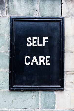 Word writing text Self Care. Business photo showcasing the practice of taking action to improve one s is own healthの写真素材