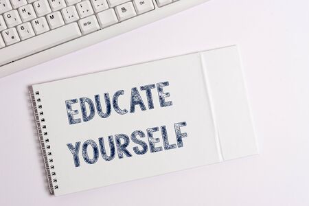 Text sign showing Educate Yourself. Business photo showcasing prepare oneself or someone in a particular area or subjectの写真素材
