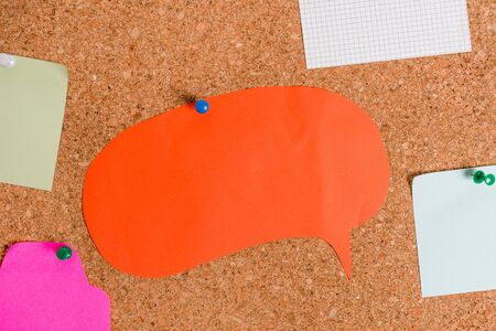 Corkboard color size paper pin thumbtack tack sheet billboard notice boardの写真素材