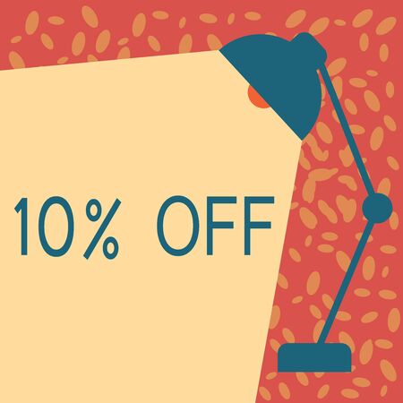 Writing note showing 10 Off. Business photo showcasing Discount of ten percent over regular price Promotion Sale Clearance.の写真素材