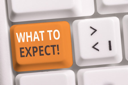 Handwriting text writing What To Expect. Conceptual photo asking about regard something as likely to...