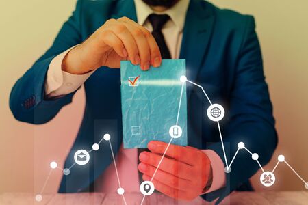 Using mobile phone technology and dots online communication network, copy space. Glowing neon elements Modern system marketing space.の写真素材