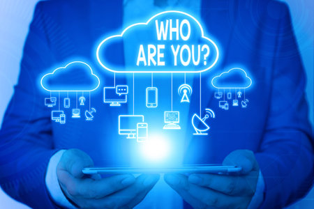 Word writing text Who Are You Question. Business photo showcasing asking about its identity or...