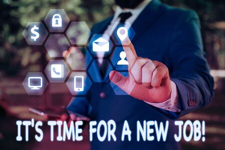 Handwriting text It S Time For A New Job. Conceptual photo having paid position regular employmentの写真素材