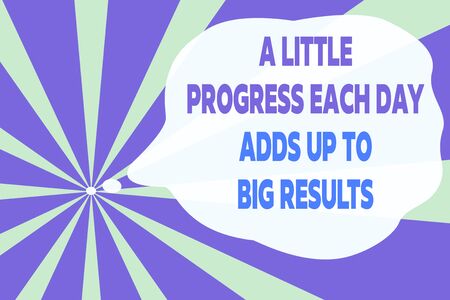 Text sign showing A Little Progress Each Day Adds Up To Big Results. Business photo text Step by step reach goal Abstract geometric deep design. Simulating depth background. Futuristicの写真素材