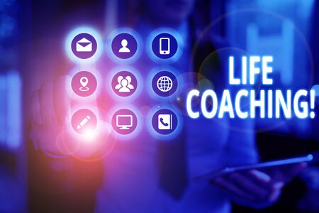 Text sign showing Life Coaching. Business photo text demonstrating employed to help showing attain their goals in careerの写真素材