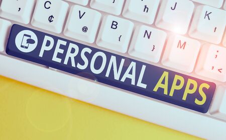 Conceptual hand writing showing Personal Apps. Concept meaning Organizer Online Calendar Private...