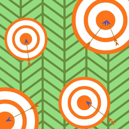 Arrow and round target inside asymmetrical shaped object multicolour design Design business Empty copy space text for Ad website promotion isolated Banner templateのイラスト素材