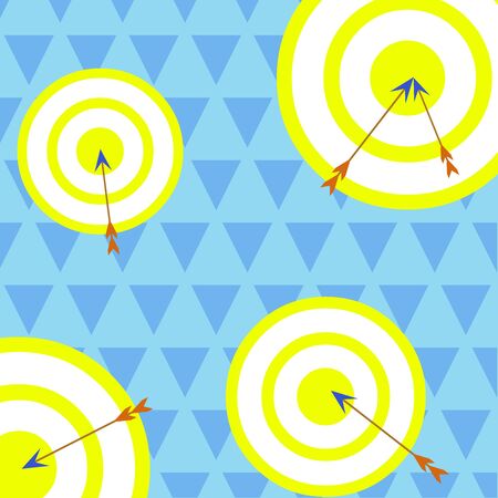 Arrow and round target inside asymmetrical shaped object multicolour design Design business concept Empty copy text for Web banners promotional material mock up templateのイラスト素材