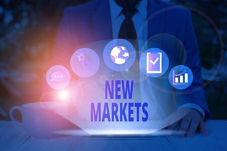Word writing text New Markets. Business photo showcasing market where the end product or service is new or not exist yetの写真素材