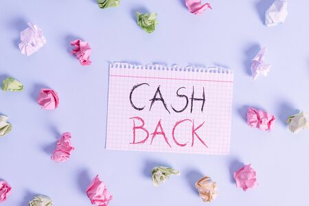 Word writing text Cash Back. Business photo showcasing denoting a form of incentive offered to...