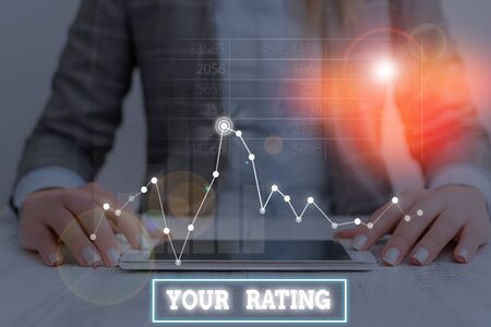 Text sign showing Your Rating. Business photo showcasing score or measurement of how good or popular a demonstrating isの写真素材