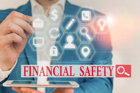 Text sign showing Financial Safety. Business photo text enough money saved to cover emergencies and financial goalsの写真素材