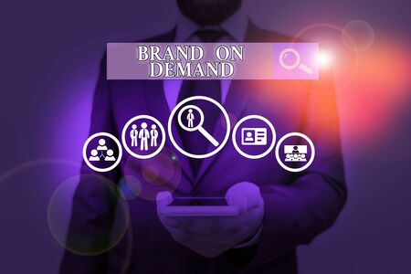 Handwriting text writing Brand On Deanalysisd. Conceptual photo Intelligence needed Smart thinking Support Assistanceの写真素材