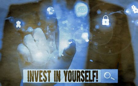 Word writing text Invest In Yourself. Business photo showcasing nvesting in a coach or a training to learn new things Picture photo system network scheme modern technology smart deviceの写真素材