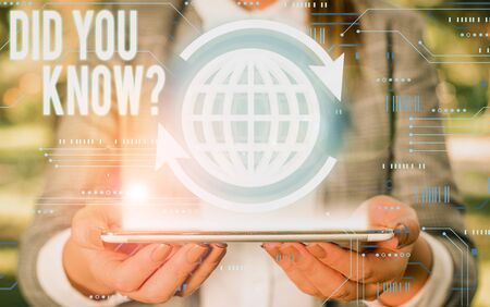 Text sign showing Did You Know Question. Business photo text when you are asking someone if they know fact or eventの写真素材