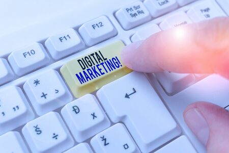 Handwriting text writing Digital Marketing. Conceptual photo market products or services using technologies on Internetの写真素材