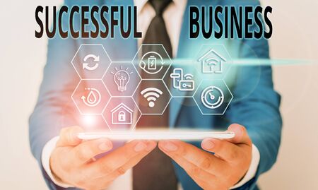 Word writing text Successful Business. Business photo showcasing Achievement of goals within a specified period of timeの写真素材