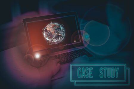 Word writing text Case Study. Business photo showcasing analysis and a specific research design for examining a problem Picture photo system network scheme modern technology smart device and Elements of this image furnished by NASAの写真素材