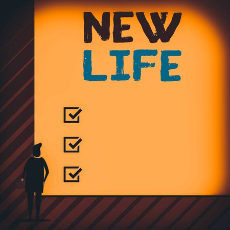 Handwriting text writing New Life. Conceptual photo start of change in the existence of an...