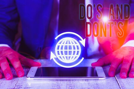 Writing note showing Do S And Dont S. Business concept for Rules or customs concerning some activity or actionsの写真素材