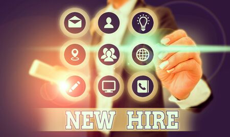 Word writing text New Hire. Business photo showcasing someone who has not previously been employed by the organizationの写真素材
