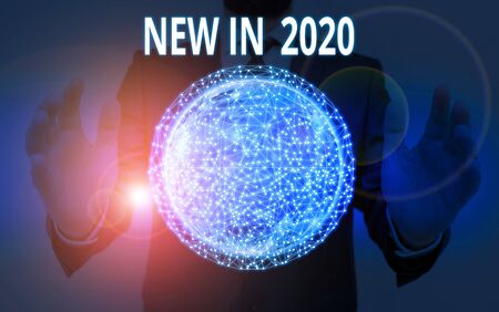 Word writing text New In 2020. Business photo showcasing what will be expecting or new creation for...