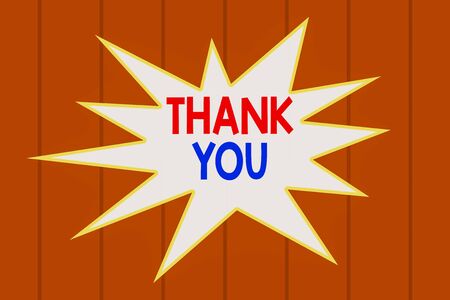 Text sign showing Thank You. Business photo text polite expression used when acknowledging gift service compliment Wooden texture background. Timber wall pattern texture. Abstract Textureの写真素材