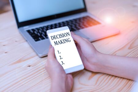 Word writing text Decision Making. Business photo showcasing process of making decisions especially important onesの写真素材