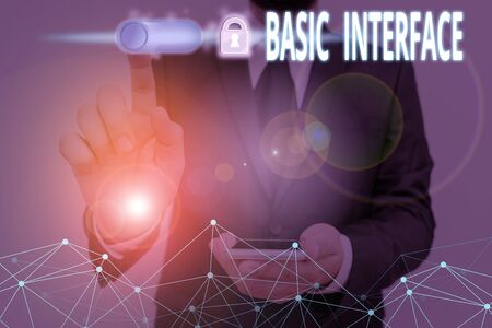 Text sign showing Basic Interface. Business photo text boundary across which two independent systems meet and actの写真素材