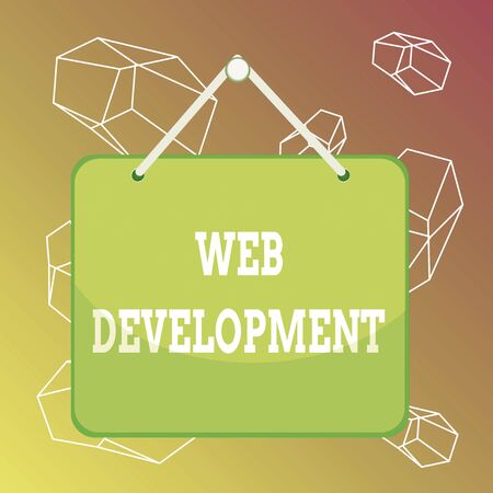 Word writing text Web Development. Business photo showcasing dealing with developing websites for hosting via intranet Colored memo reminder empty board blank space attach background rectangleの写真素材