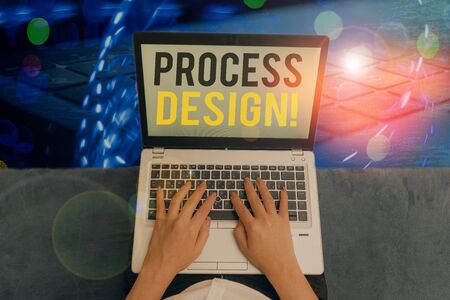 Handwriting text Process Design. Conceptual photo process of originating and developing a plan for a...