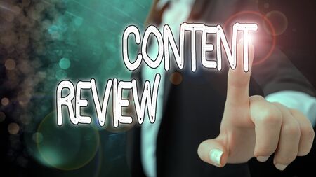 Text sign showing Content Review. Business photo text evaluate the processes that assess and improve contentの写真素材