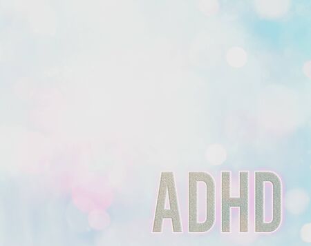 Handwriting text writing Adhd. Conceptual photo Mental health disorder of children Hyperactive Trouble paying attentionの写真素材