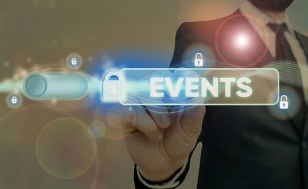 Conceptual hand writing showing Events. Concept meaning Function to generate money for non profit a Crowded Occassionの写真素材