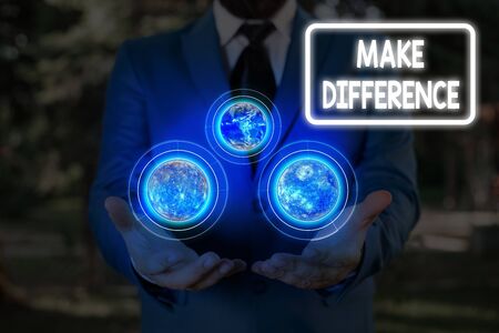 Handwriting text Make Difference. Conceptual photo to cause a change To be important or significant in some wayの写真素材