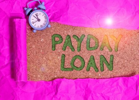 Conceptual hand writing showing Payday Loan. Concept meaning Something lent or furnished on condition being returnedの写真素材