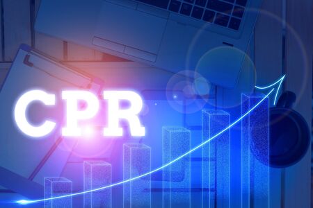 Word writing text Cpr. Business photo showcasing cardiopulmonary resuscitation Method used to keep someone aliveの写真素材