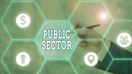 Handwriting text Public Sector. Conceptual photo the part of an economy that is controlled by the stateの写真素材