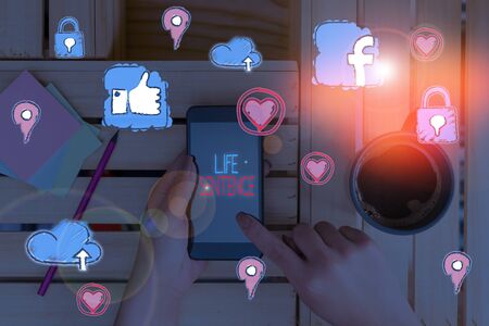 Handwriting text writing Life Sentence. Conceptual photo the punishment of being put in prison for a very long timeの写真素材