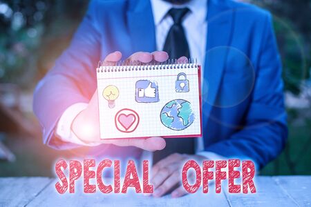 Word writing text Special Offer. Business photo showcasing product or service that is offered free or at a very low priceの写真素材