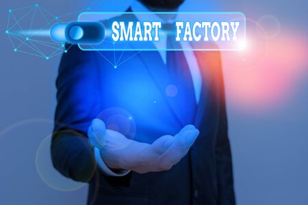 Handwriting text Smart Factory. Conceptual photo A highly digitized and connected production facilityの写真素材