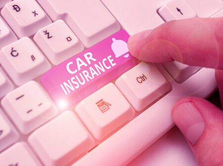 Writing note showing Car Insurance. Business concept for protection against financial loss in the event of an accidentの写真素材